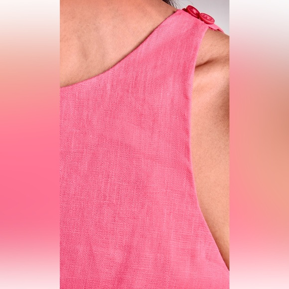 πΊπHPππΊ NWT Staud Allori Mini Dress Coral Paradise/Pearl Pink - Picture 6 of 16